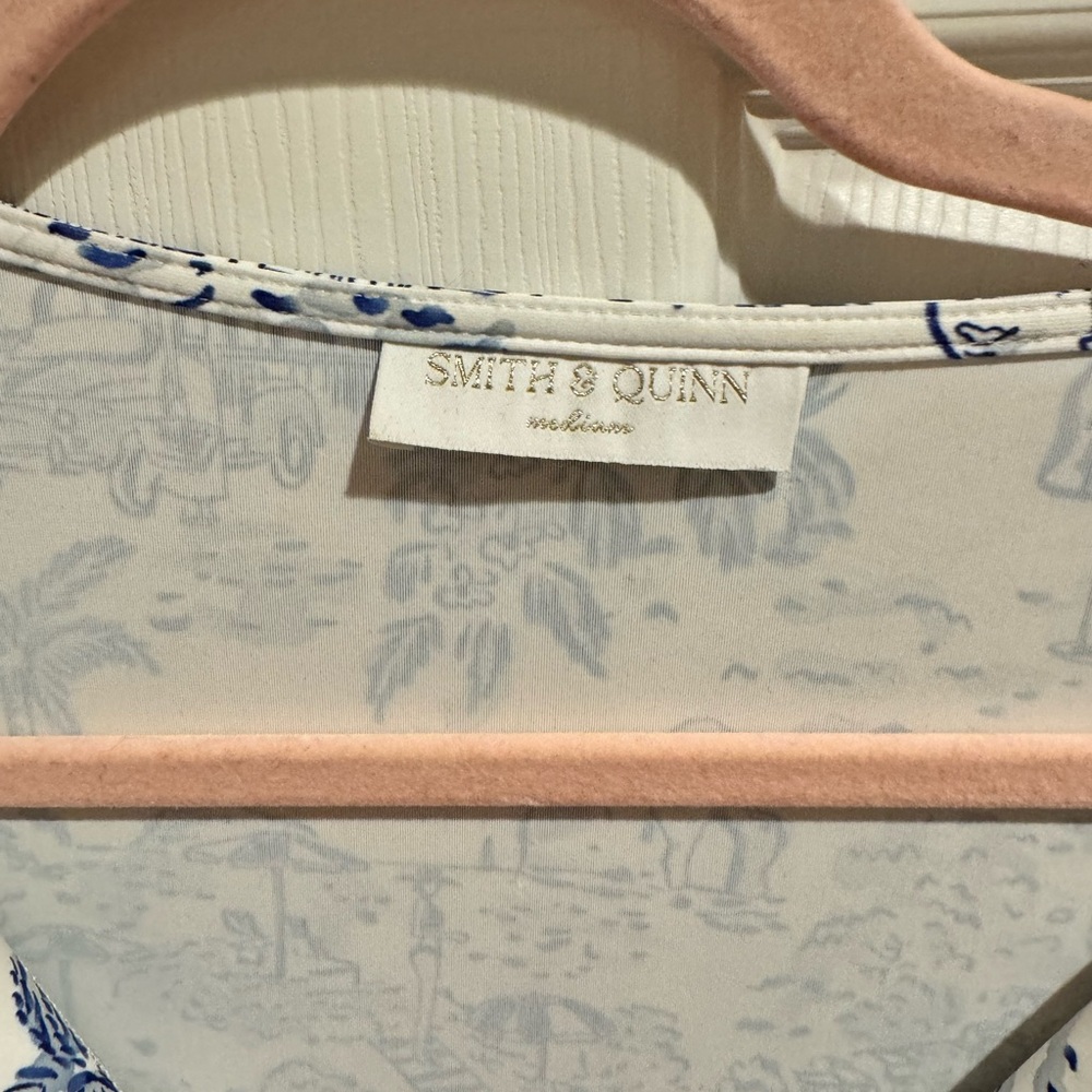 Scenic Blue and White Long Sleeve Dress - Picture 2 of 2
